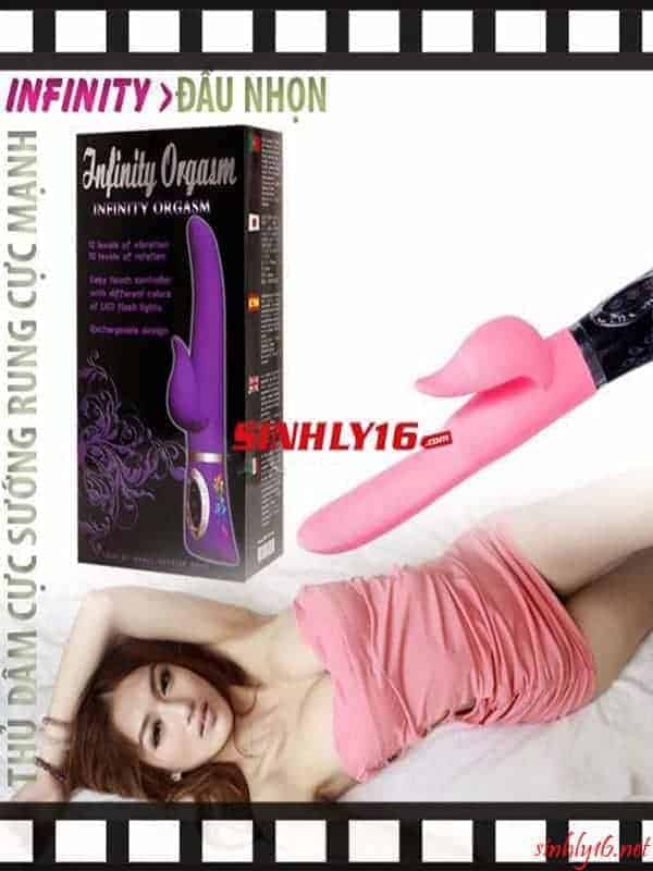 Dương vật giả Infinity đầu nhỏ 12 chế độ rung