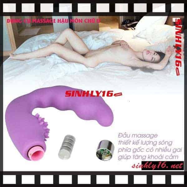 Đầu massage thiết kế lượng sống phía gốc có nhiều gai giúp tăng khoái cảm