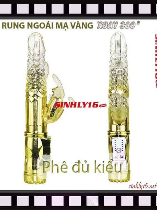 Dương vật giả rung ngoáy 360 độ mạ vàng cao cấp