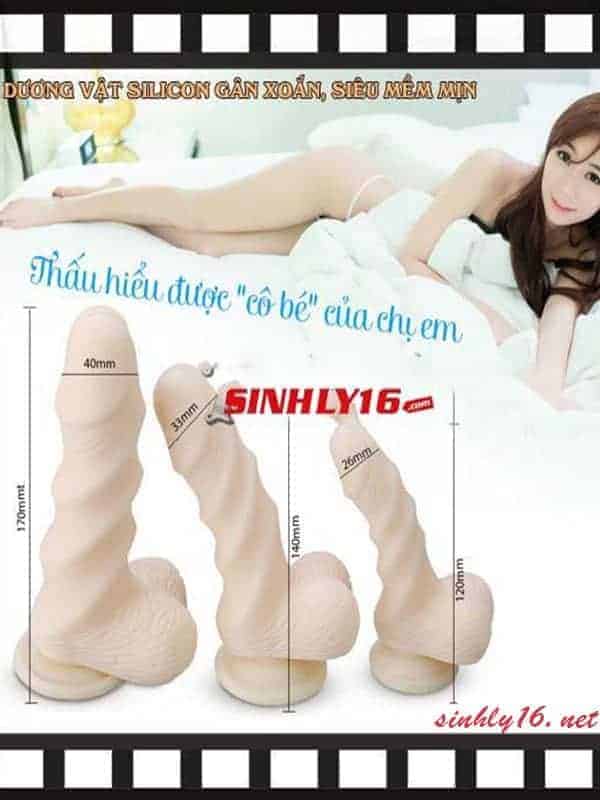 Dương vật Silicone gân xoắn siêu mềm mịn cảm giác lạ