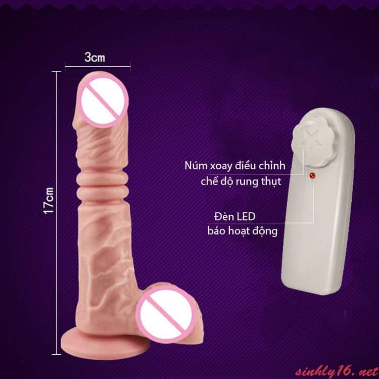 Kích thước và nút điều khiển dương vật Silicon hít đất rung thụt ngoáy