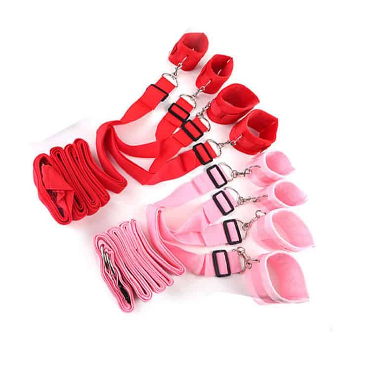 Bộ trói chân tay 4 góc dường có lót bông êm ái B02C