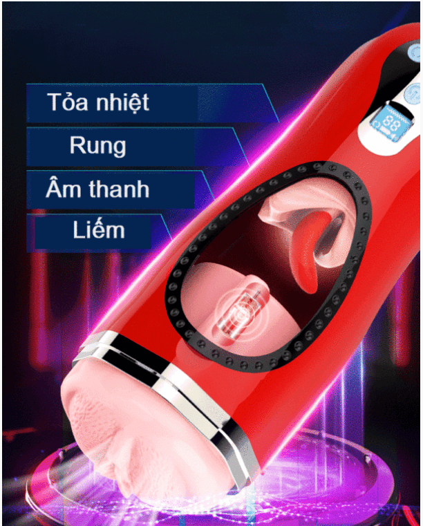 Cốc thủ dâm tỏa nhiệt, rung liếm cu cực phê AD34