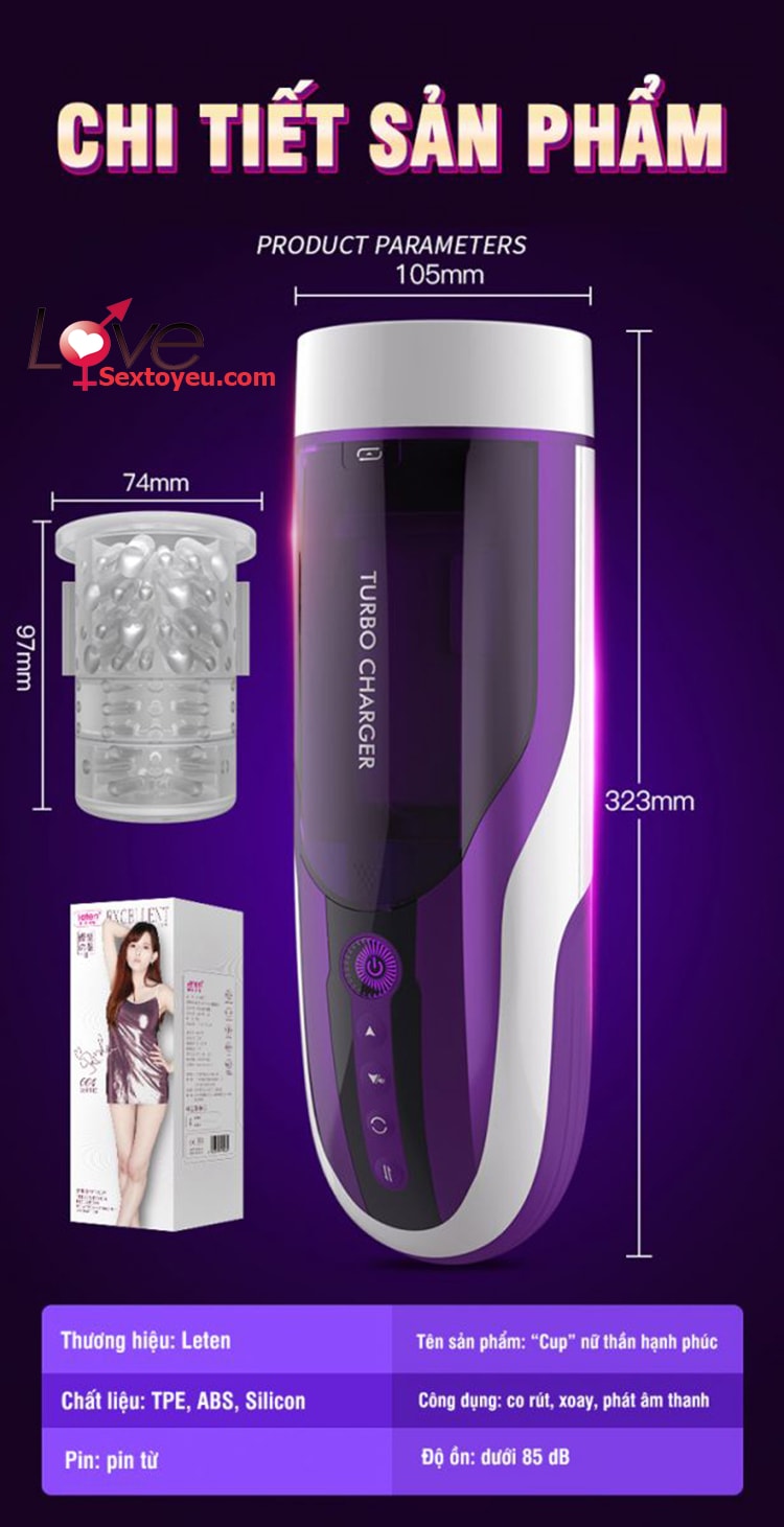 Âm đạo tự động Leten Turbo xoay thụt sưởi ấm AD33
